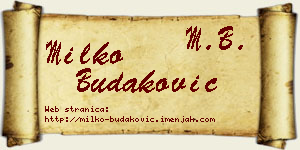 Milko Budaković vizit kartica